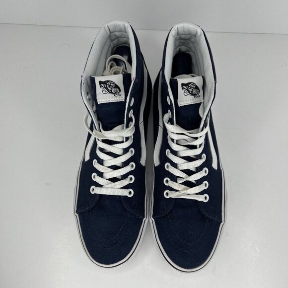 VANS Mens Sk8-Hi Skateboarding Shoes Navy Men's Sz 9 Women's Sz 10.5 Sneakers - Picture 8 of 10